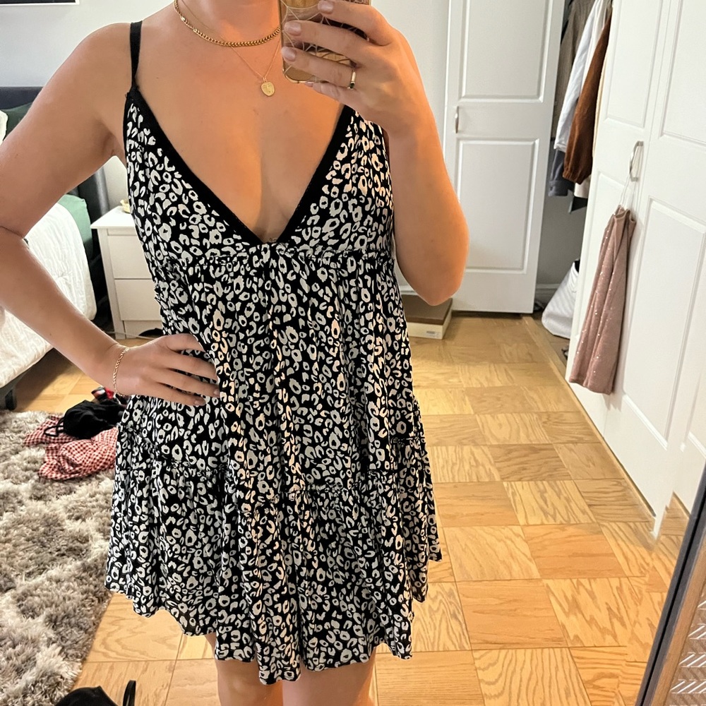 Black and white cheetah dress